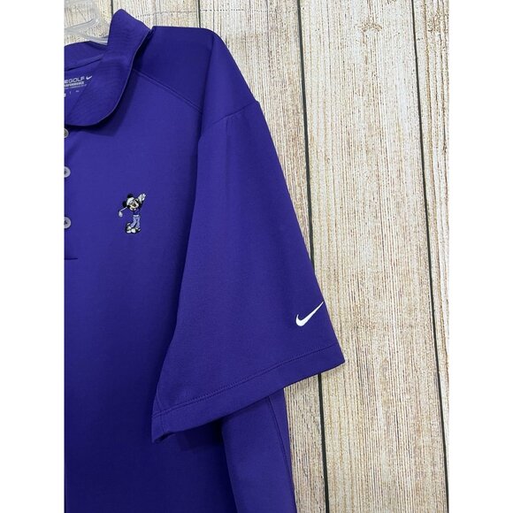 Nike Golf Polo Shirt‎ Dri-Fit Tour Performance XXL Purple Mickey Disney Park - Picture 5 of 8